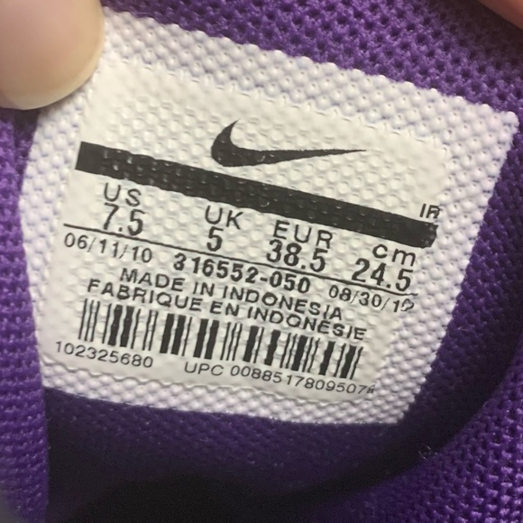 Nike Greco Supreme Womens Size 7.5 Wrestling Shoes Purple Black Sneakers 316552 - Picture 9 of 16